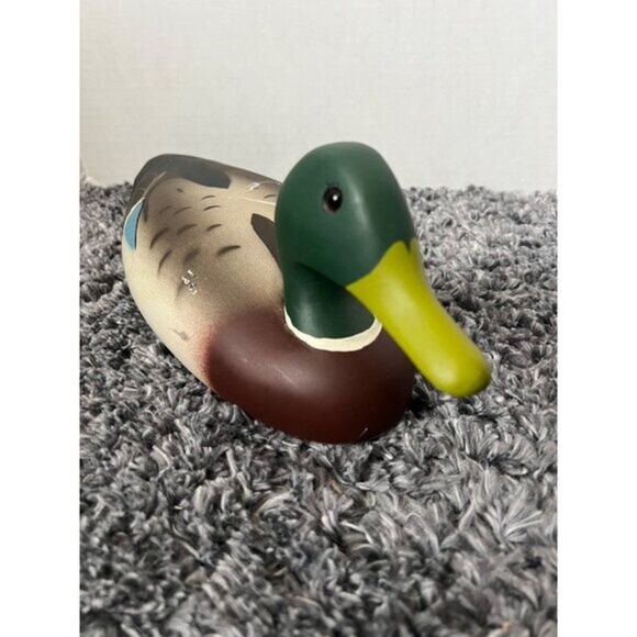 Vintage Wood Male Mallard Duck Decoy With Glass Eye B3 - Picture 1 of 5